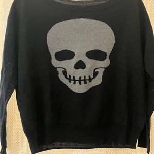 Chaser Black and Gray Skull Crewneck Sweater